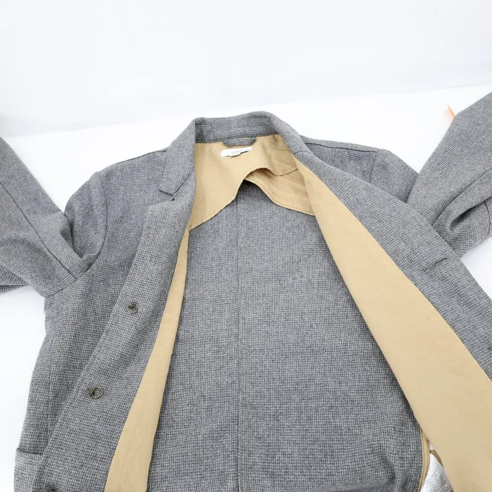 Closed Worker Jacket Mens 38 Wool Blend Three Button patch Pockets houndstooth